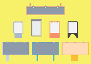 Hoarding Billboard Flat Vector Icons - vector gratuit #366517
